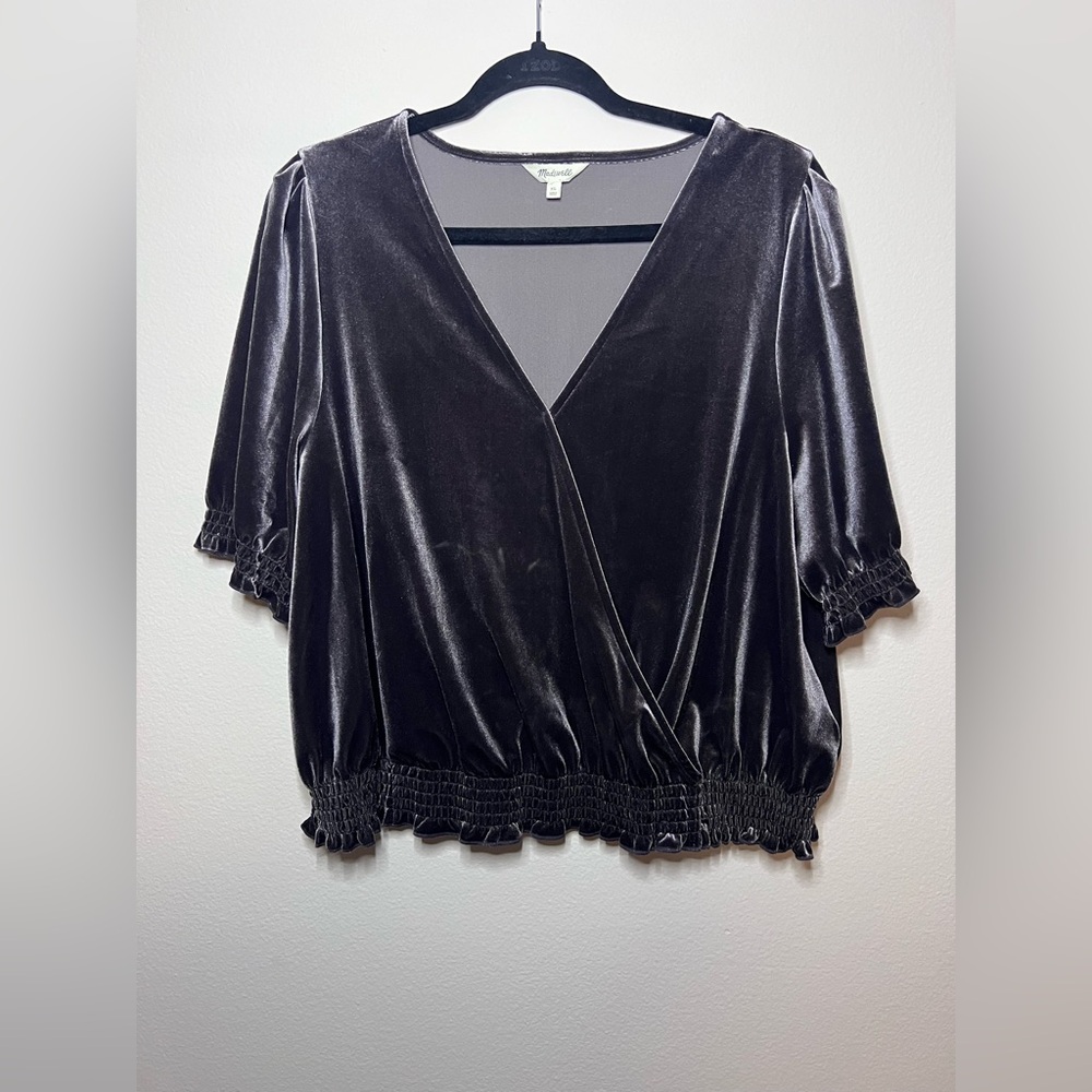 Madewell velvet wrap top
